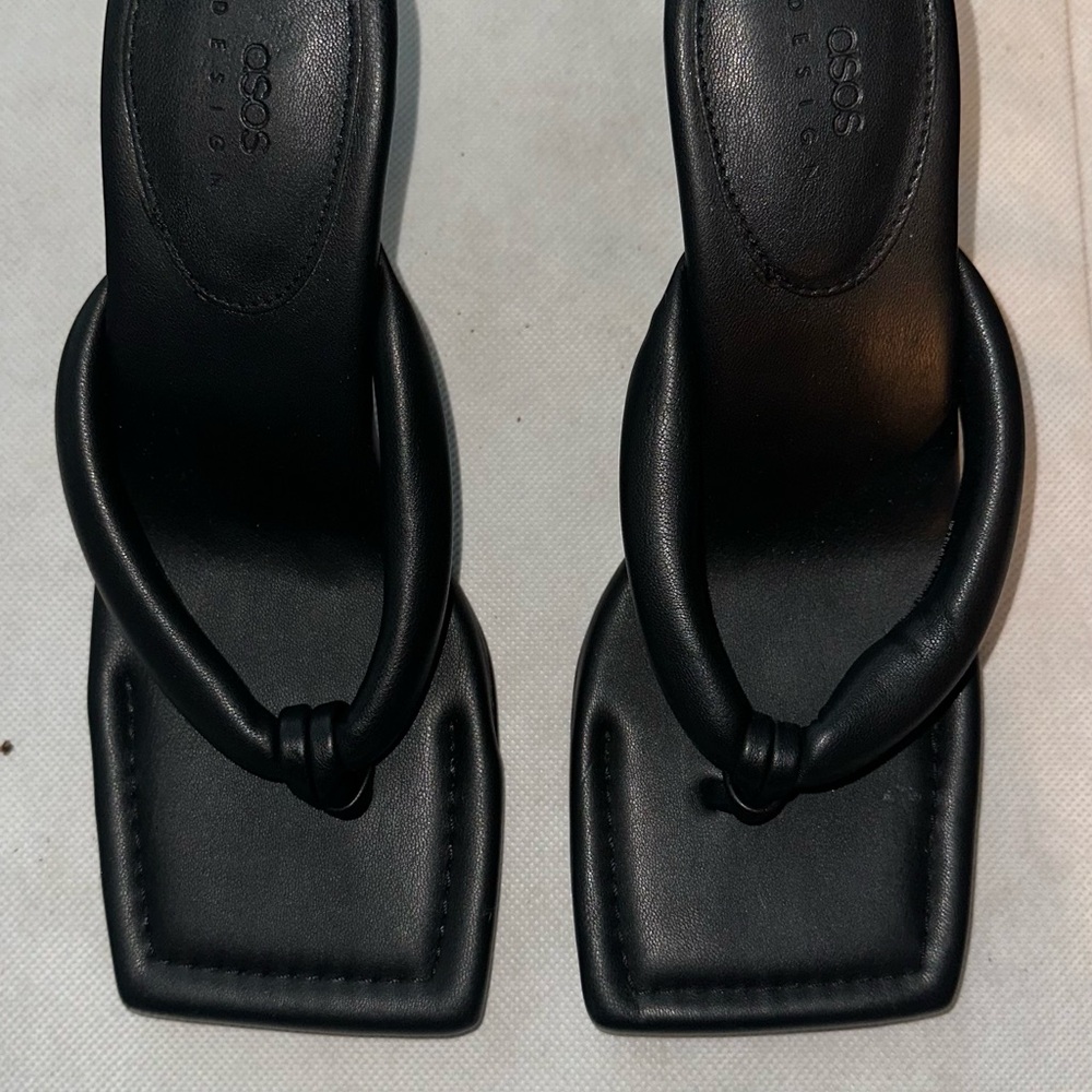 ASOS Black Square-Toe Sandals